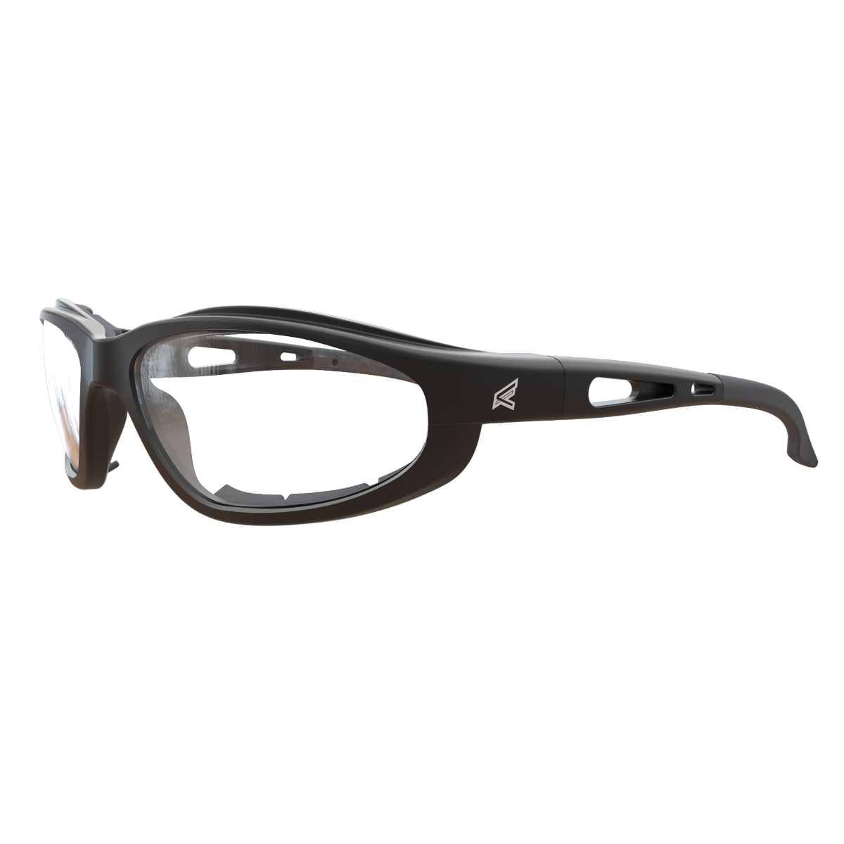Edge Eyewear Dakura Safety Glasses, Black Frame with Gasket, Clear Lens GSW111