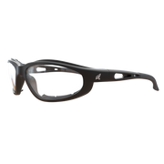 Edge Eyewear Dakura Safety Glasses, Black Frame with Gasket, Clear Lens GSW111