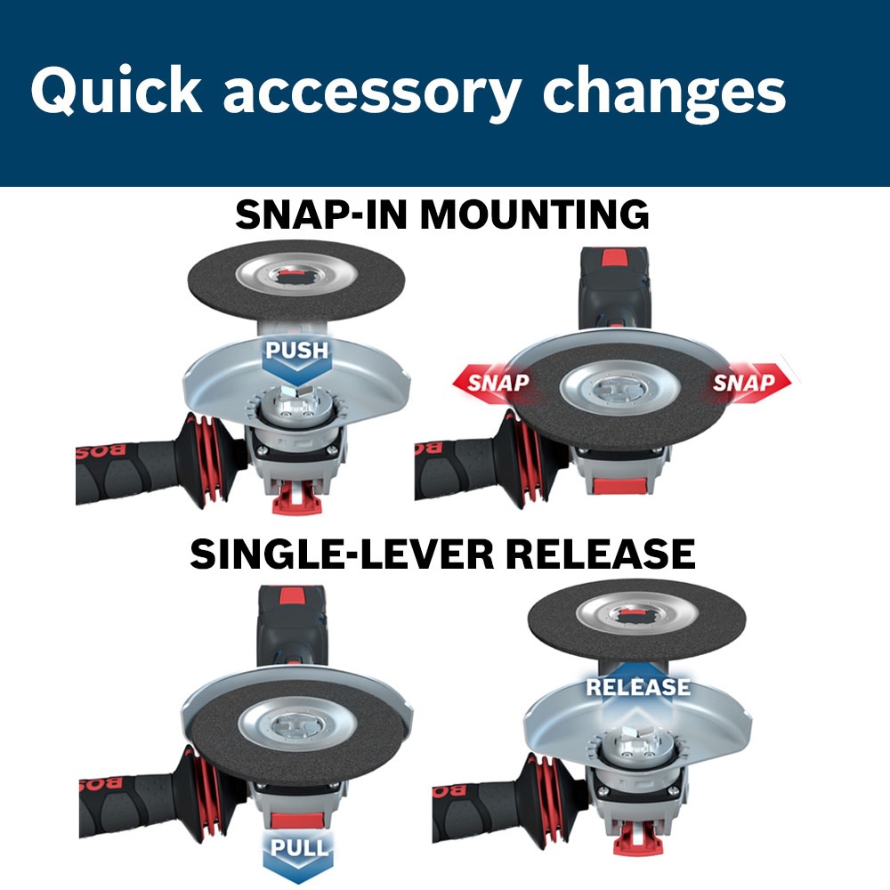 Bosch 18V 5-6 in. X-LOCK Angle Grinder Wheel Change