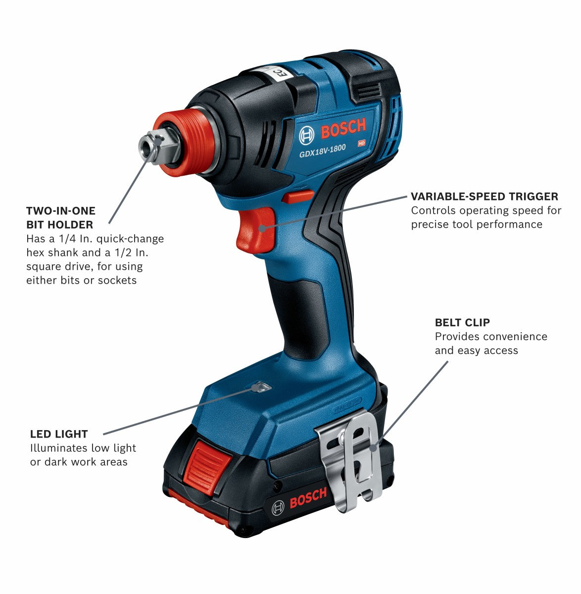 Bosch 18V 4-Tool Combo Kit w/ Hammer Drill, Impact Driver, Circular Saw, Light & 2 Batteries GXL18V-497B23