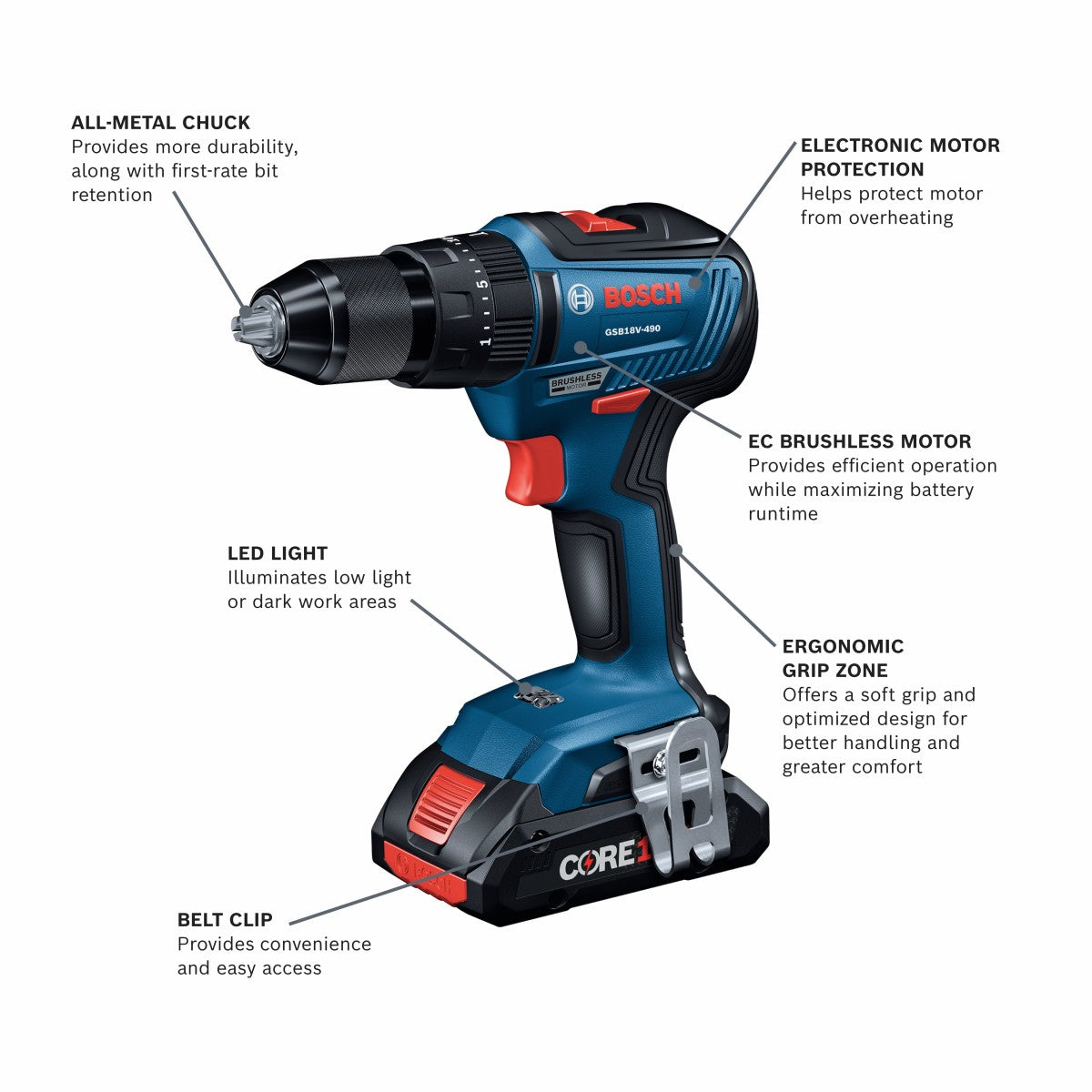 Bosch 18V 4-Tool Combo Kit w/ Hammer Drill, Impact Driver, Circular Saw, Light & 2 Batteries GXL18V-497B23