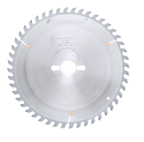 Amana Tool 10 in /48T Hollow Ground 10 Hook HG10483-30