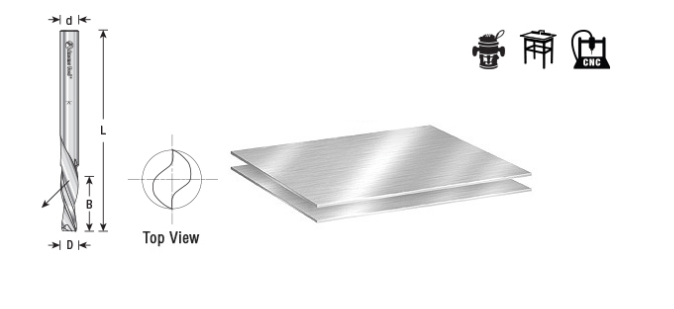 Amana Tool HSS Aluminum 2FL 1/4 in x 1/4 in Down Cut HSS1653
