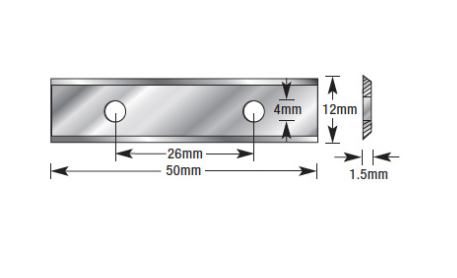 Amana Tool 50mm x 12mm x 1.5mm S.C Knife ICK-50