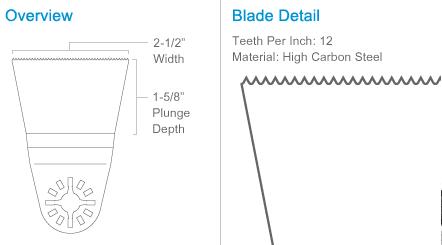 Imperial Blades Sonicrafter Arbor 2-1/2" Course Wood Saw Blade, 1 pc (Discontinued) RW250