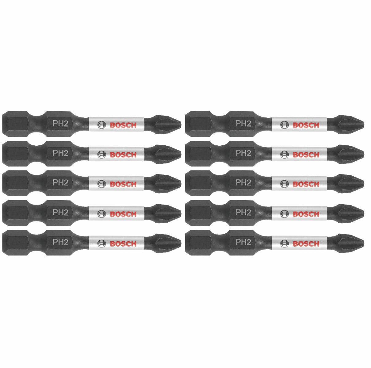 Bosch 10 pc Impact Tough 2" Phillips #2 Power Bits (Bulk) ITPH22B