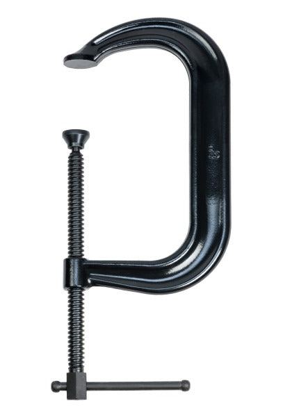8" Drop Forged Deep Throat C-Clamp W/ Black Oxide Spindle (400 Series)