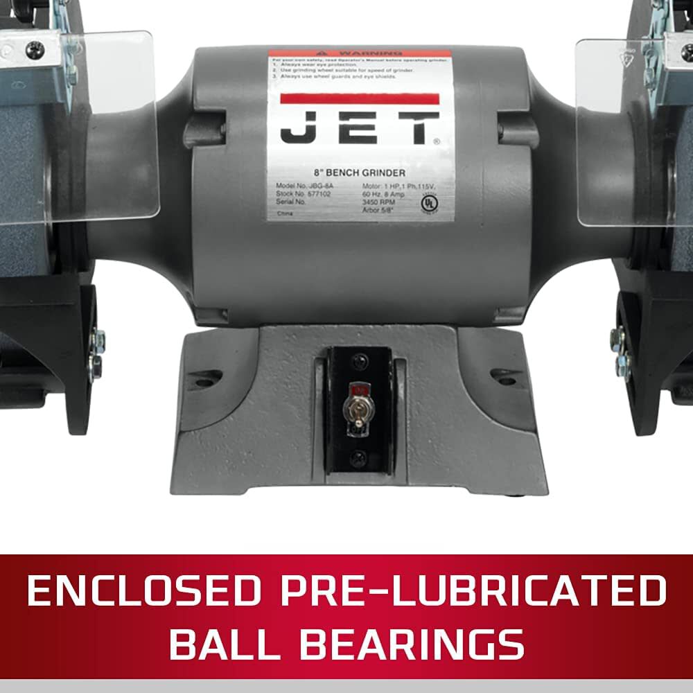 Jet JBG-8A, 8 in. Shop Grinder & JPS-2A Stand 577102K
