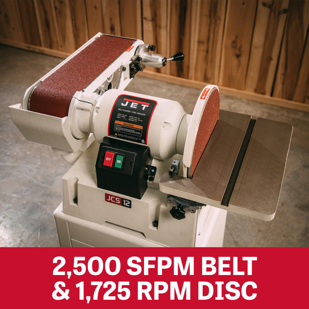 Jet JSG-6CS, 6 in. x 48 in. Belt/12 in. Disc Sander with Closed Stand, 1.5HP 1PH 115/230V 708598K