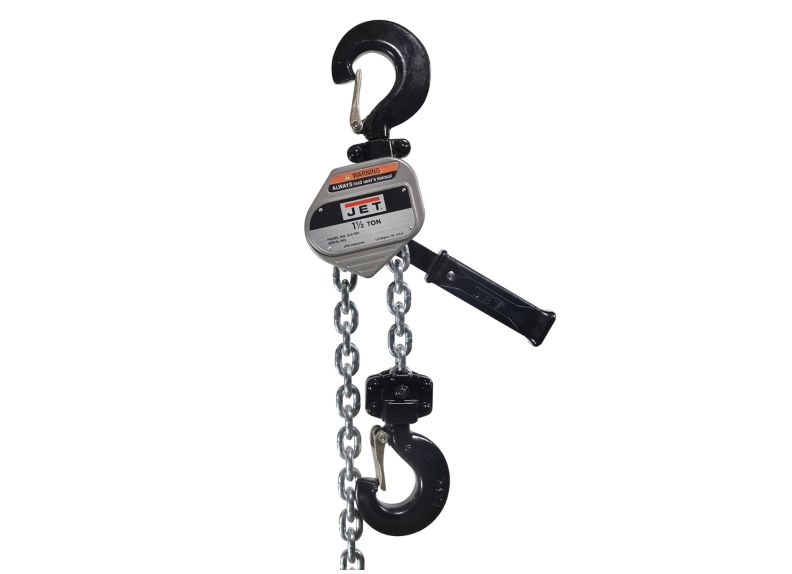 Jet JLA-150-200SH, JLA Series 1-1/2 Ton Lever Hoist, 20 ft. Lift & Shipyard Hooks 375720