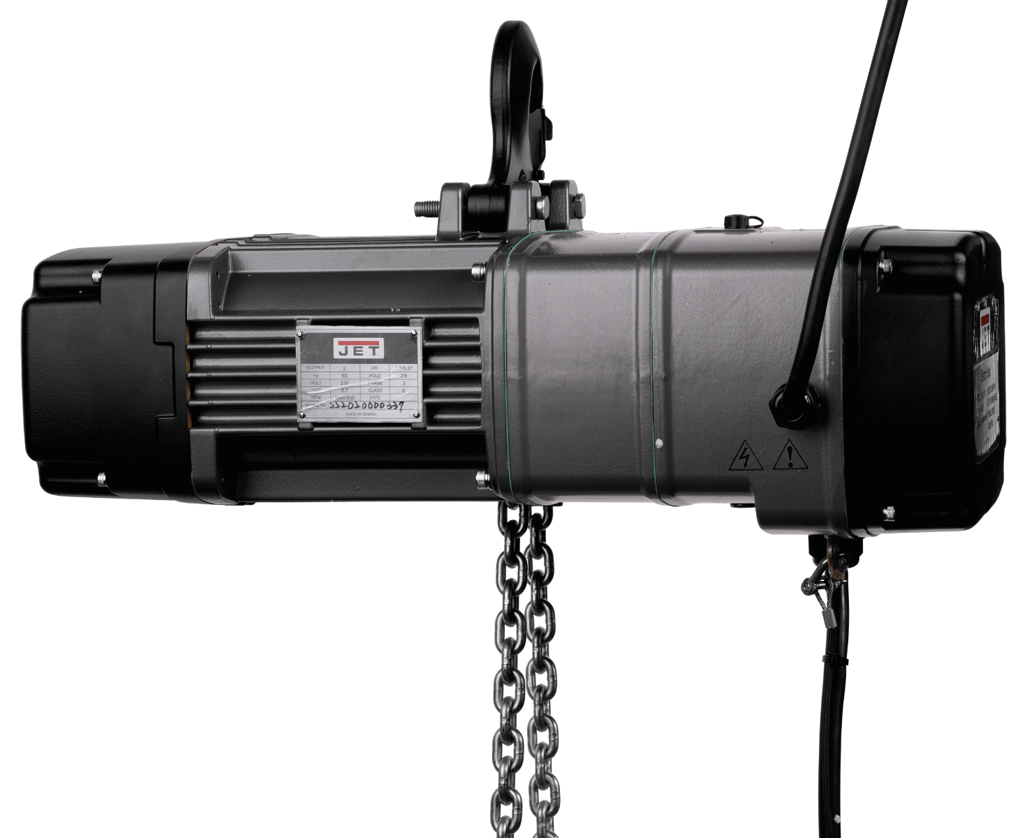 Jet TS100-015 1 Ton Electric Hoist 460V with Trolley & 4 Button Pendant 144005K