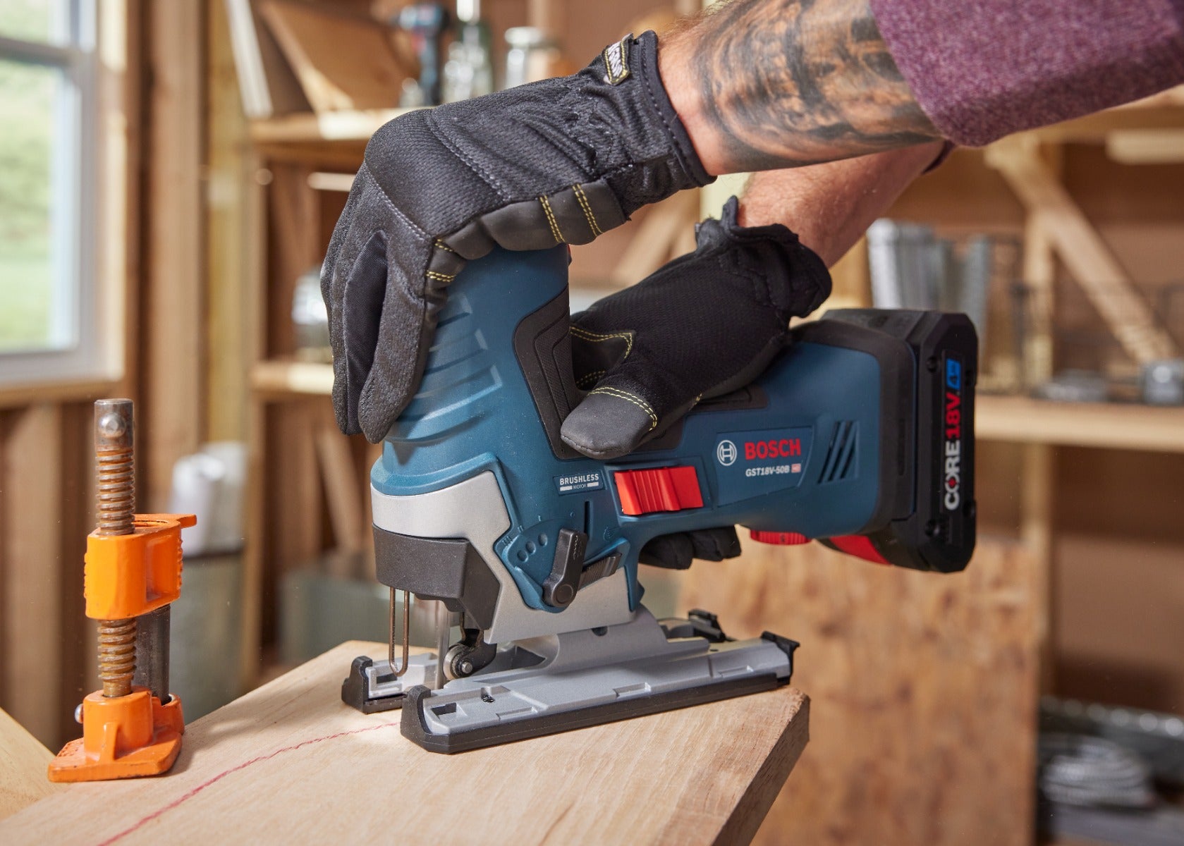Bosch 18V Brushless Barrel-Grip Jigsaw (Bare) GST18V-50BN