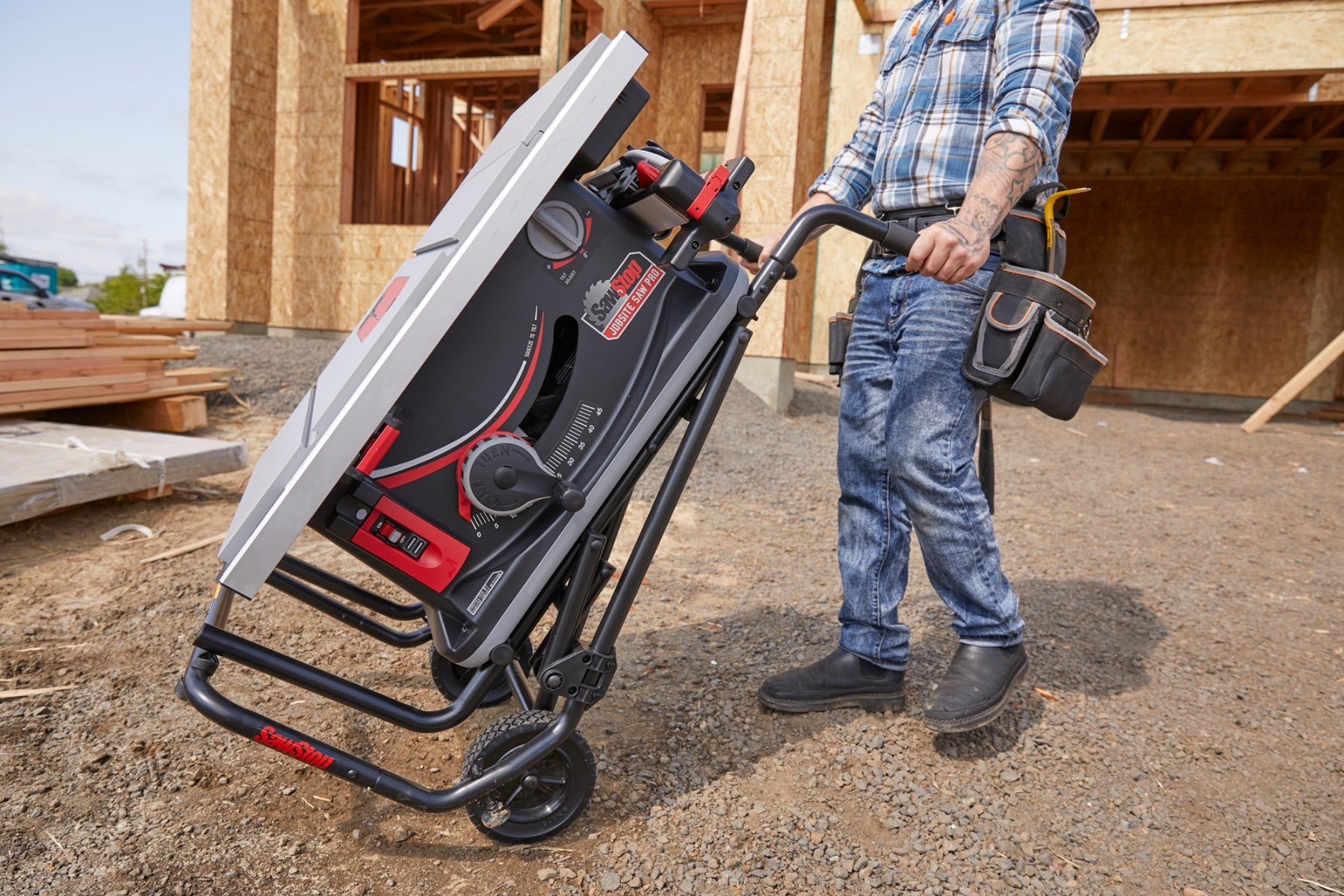 SawStop Jobsite Saw PRO with Mobile Cart Assembly - 15A, 120V, 60Hz JSS-120A60