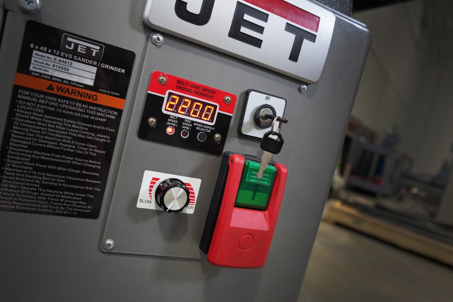 Jet JT1-112, Jet J-64812VS Combination 6x48 in. Belt & 12 in. Disc Variable Speed Finishing/Grinding Machine JT1-112