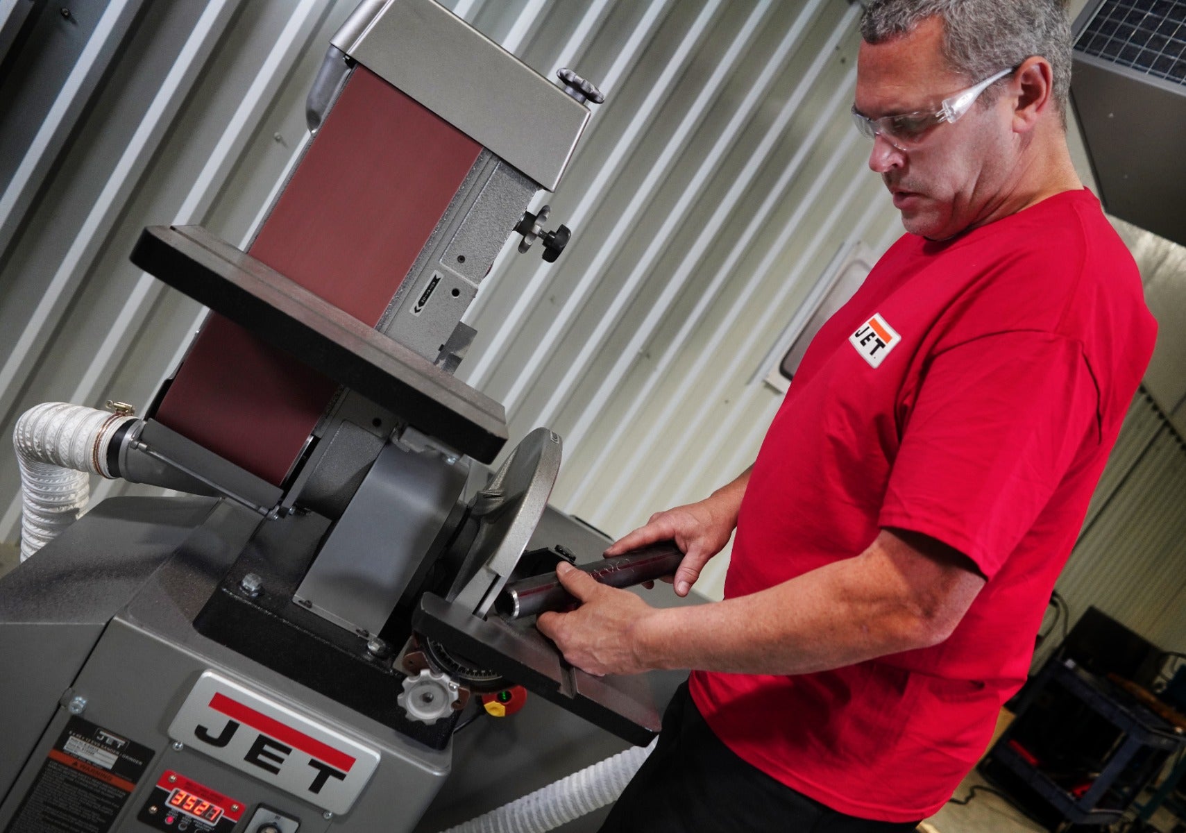 Jet JT1-112, Jet J-64812VS Combination 6x48 in. Belt & 12 in. Disc Variable Speed Finishing/Grinding Machine JT1-112