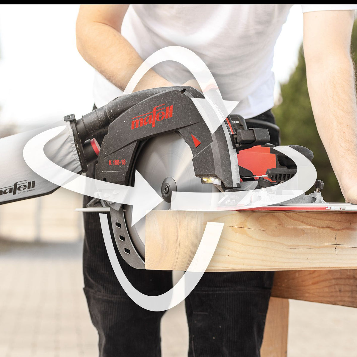 Mafell K 105-18 PURE 36V (2 x 18V) 11 in. Cordless Circular Saw, 4-5/16 in. Cut Depth (Bare Tool) 91D324