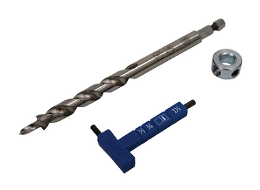 Kreg Easy Set Pocket-Hole Drill Bit with Stop Collar and Gauge/hex wrench KPHA308