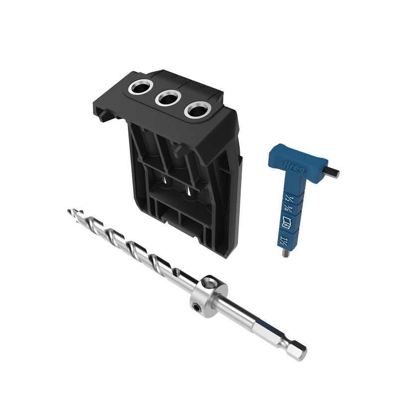KJKPHA730 This unique Micro-Pocket™ Drill Guide Kit creates a 25% smaller pocket hole that works great for smaller projects, thinner stock, and tighter repairs.
