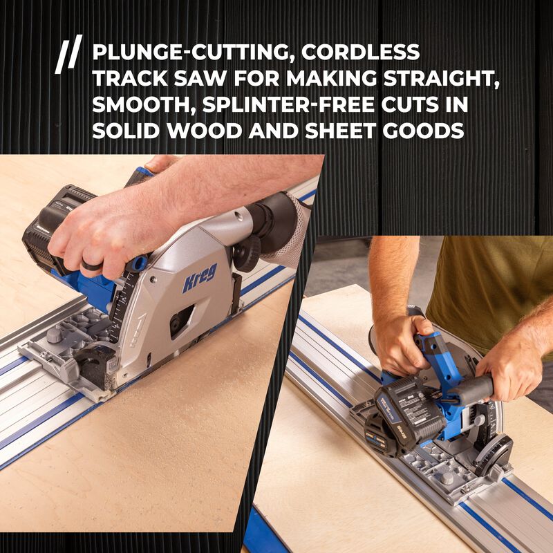 Kreg 20V Ionic Drive 6-1/2" Plunge-Cut Track Saw + ACS Guide Track Project Kit ACS2100B
