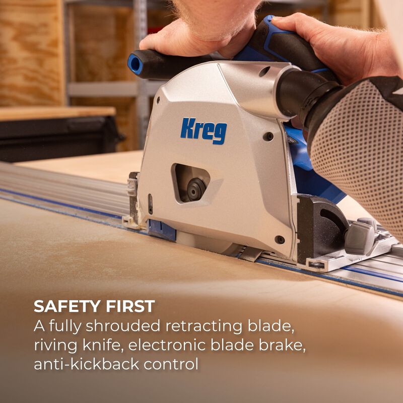 Kreg 20V Ionic Drive 6-1/2" Plunge-Cut Track Saw + ACS Guide Track Project Kit ACS2100B