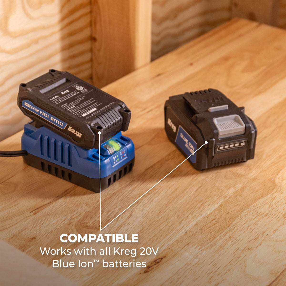 Kreg 20V Blue Ion Battery and Charger Starter Kit BCB2A20A