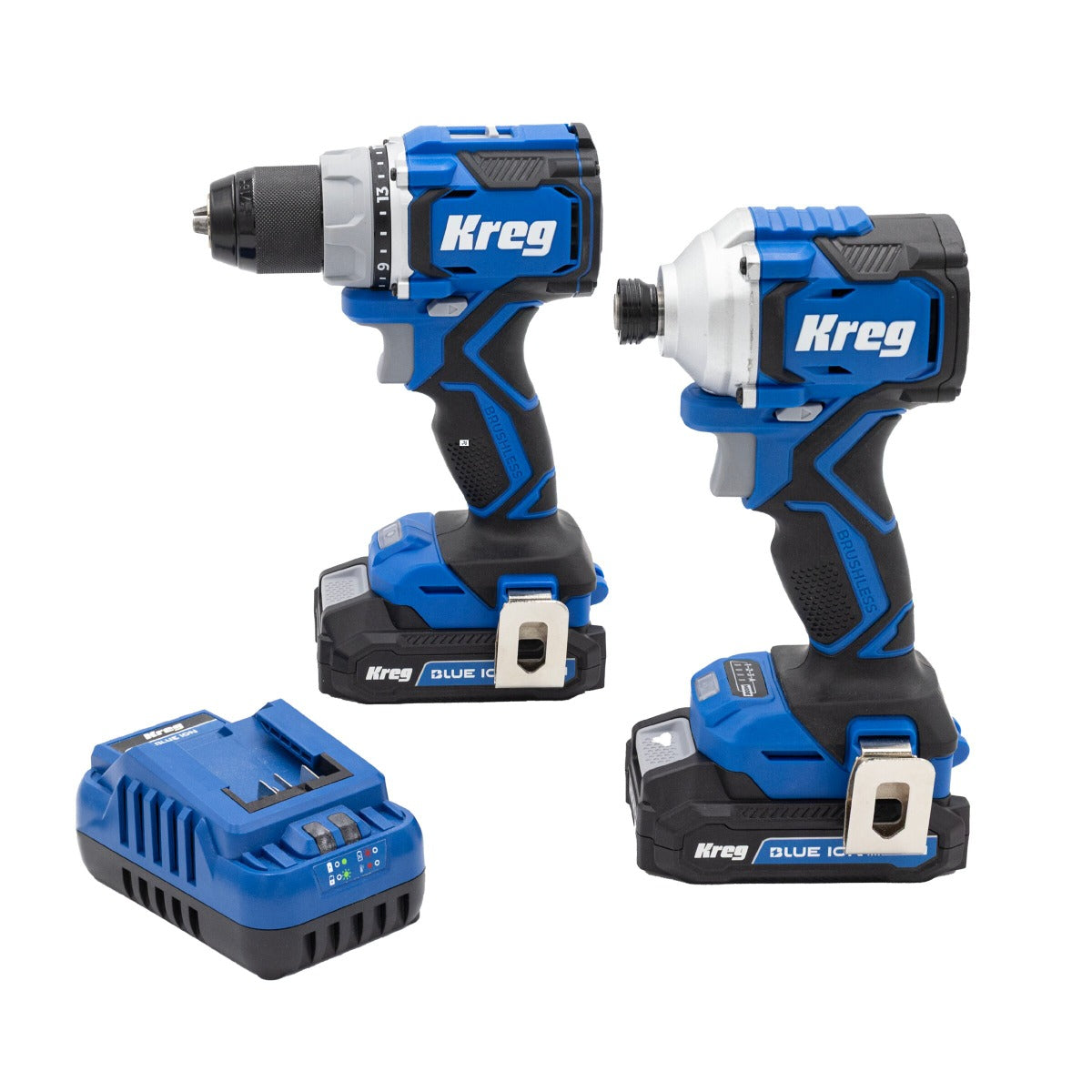 Kreg 20V Ionic Drive 1/2" Compact Drill + 1/4" Compact Impact Driver Combo Kit KPTBDRDV2550A