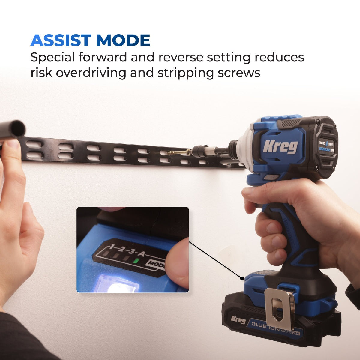 Kreg 20V Ionic Drive 1/2" Compact Drill + 1/4" Compact Impact Driver Combo Kit KPTBDRDV2550A