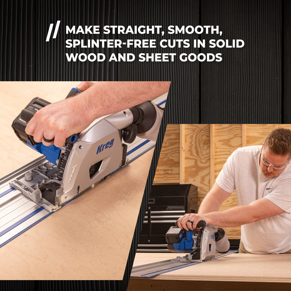 Kreg 20V Ionic Drive 6-1/2" Plunge-Cut Track Saw Kit KPTBPS100A