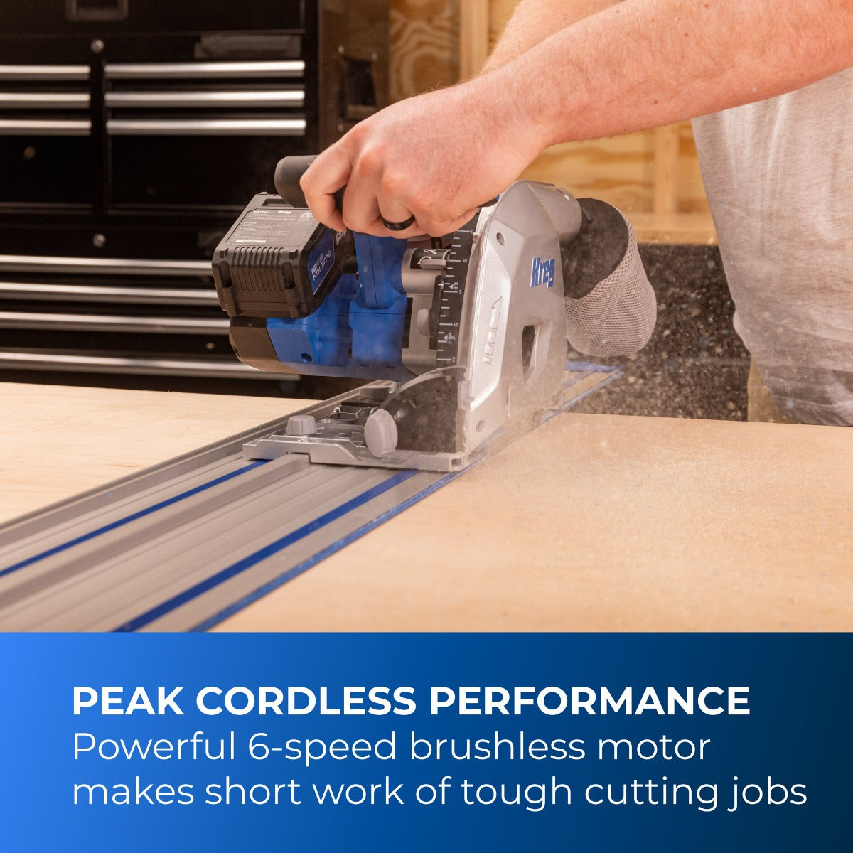 Kreg 20V Ionic Drive 6-1/2" Plunge-Cut Track Saw Kit KPTBPS100A