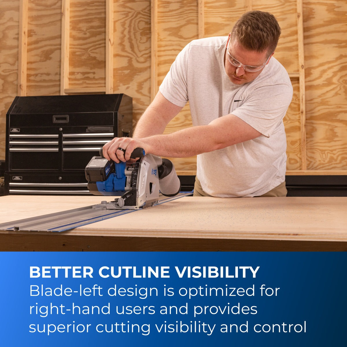 Kreg 20V Ionic Drive 6-1/2" Plunge-Cut Track Saw Kit KPTBPS100A