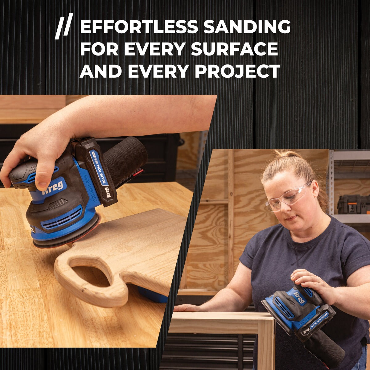 Kreg 20V Ionic Drive 5" Random Orbit Sander Kit KPTBRS500A