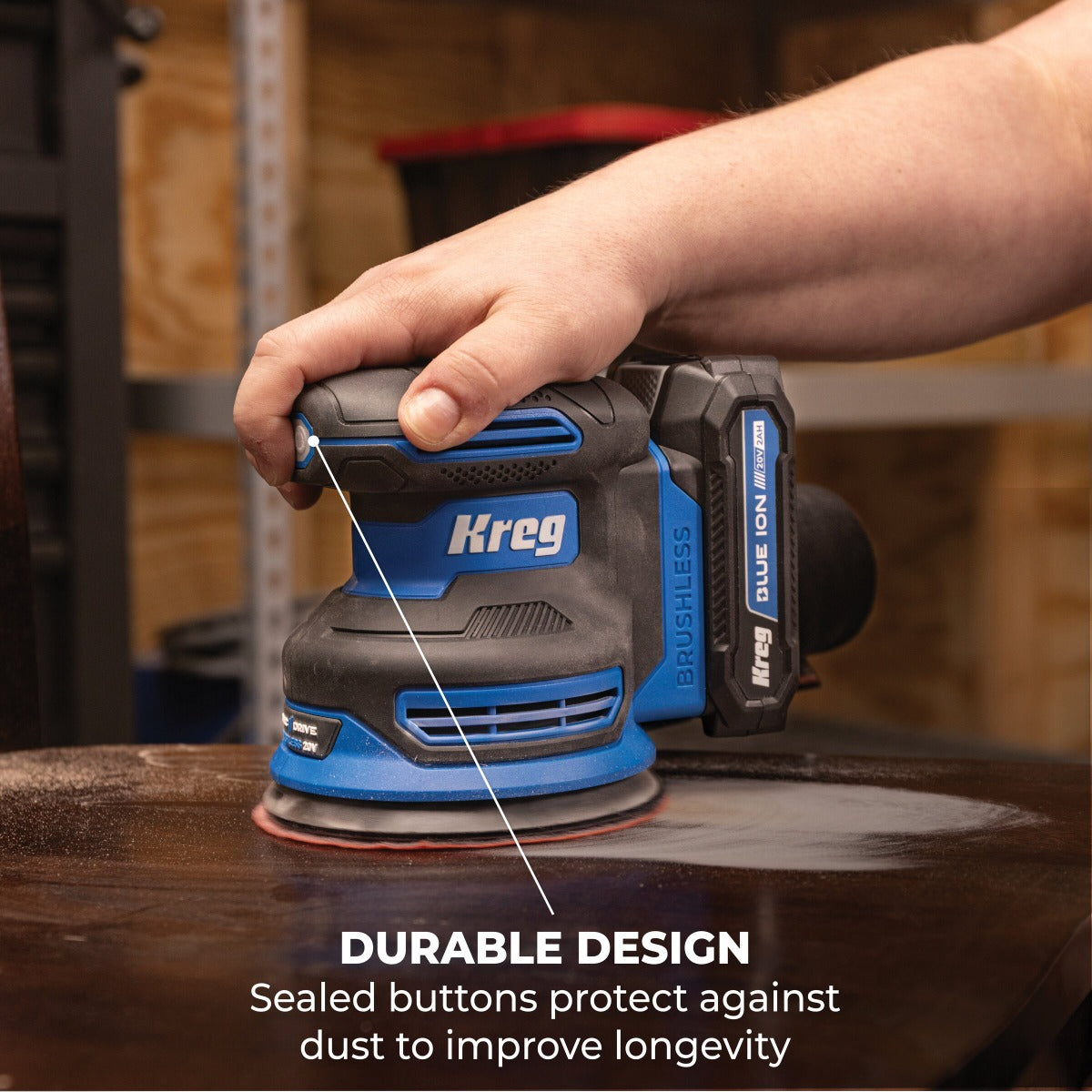 Kreg 20V Ionic Drive 5" Random Orbit Sander Kit KPTBRS500A