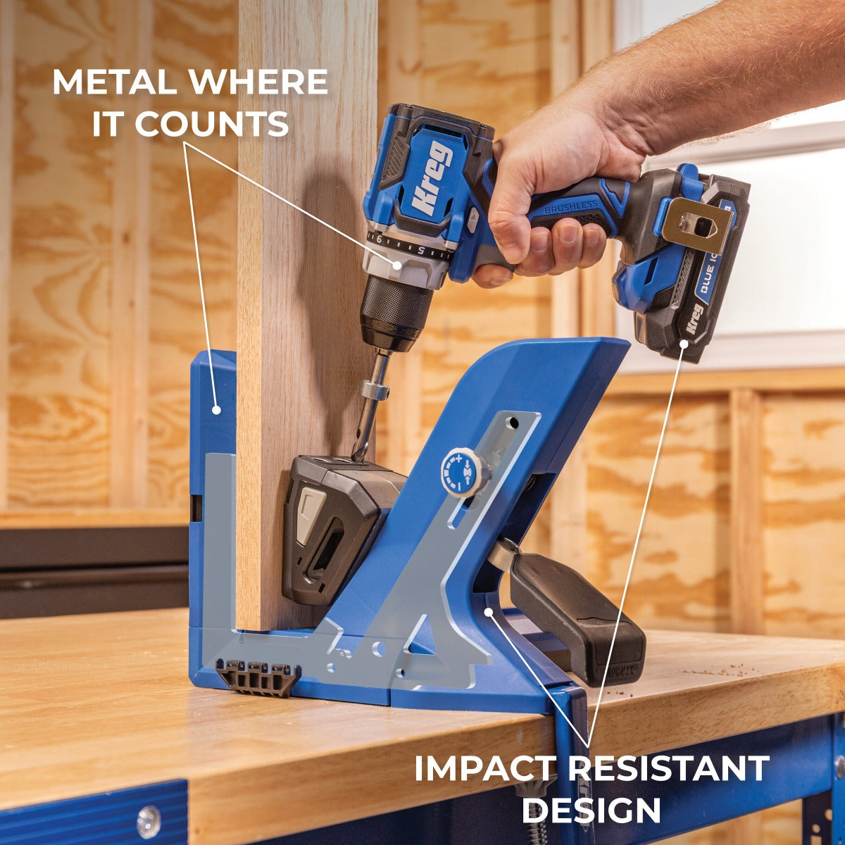 Kreg 20V Ionic Drive 1/2" Compact Drill w/ Pocket-Hole Jig 720PRO KPTDR720B