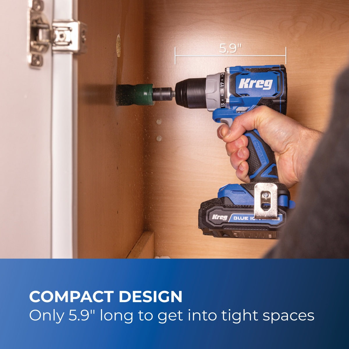 Kreg 20V Ionic Drive 1/2" Compact Drill w/ Pocket-Hole Jig 720PRO KPTDR720B