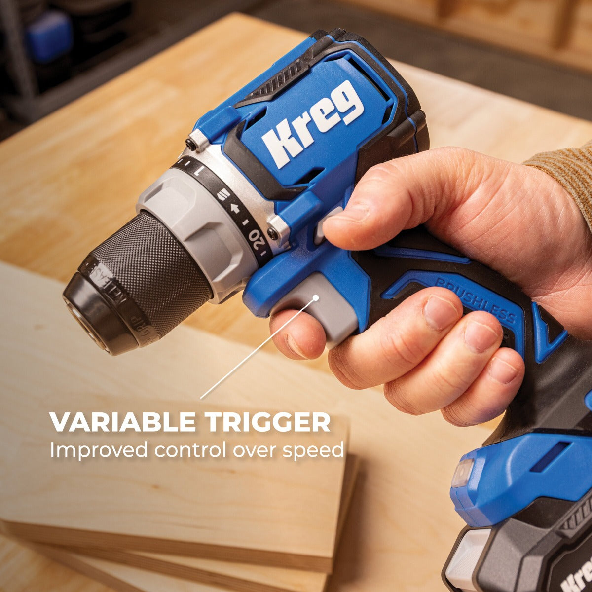 Kreg 20V Ionic Drive 1/2" Compact Drill w/ Pocket-Hole Jig K4 KPTDRK4B