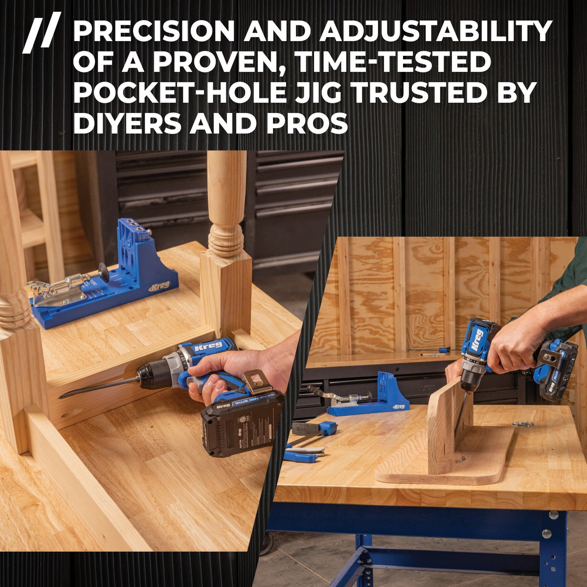 Kreg 20V Ionic Drive 1/2" Compact Drill w/ Pocket-Hole Jig K4 KPTDRK4B