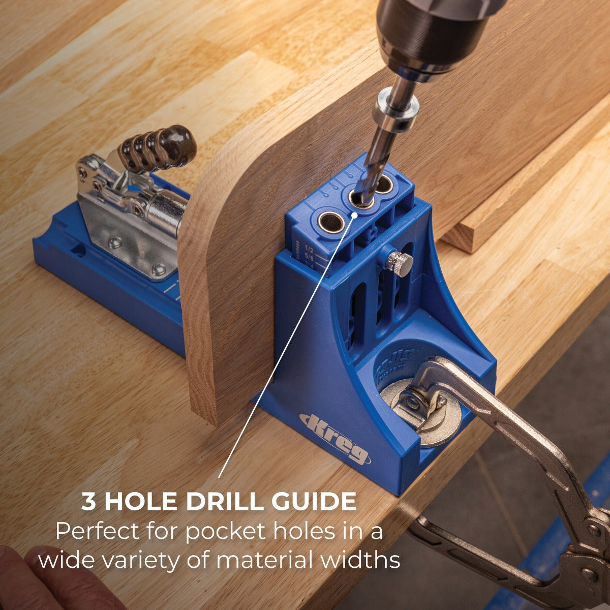 Kreg 20V Ionic Drive 1/2" Compact Drill w/ Pocket-Hole Jig K4 KPTDRK4B