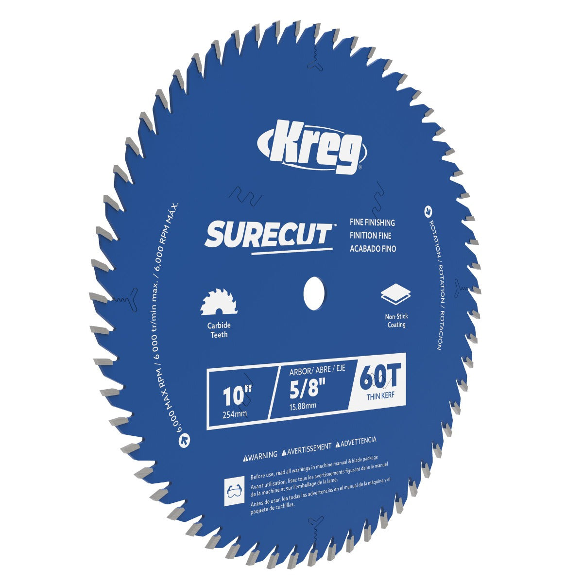 Kreg 10" SureCut Fine Finishing 60-Tooth Saw Blade KSB10FF60