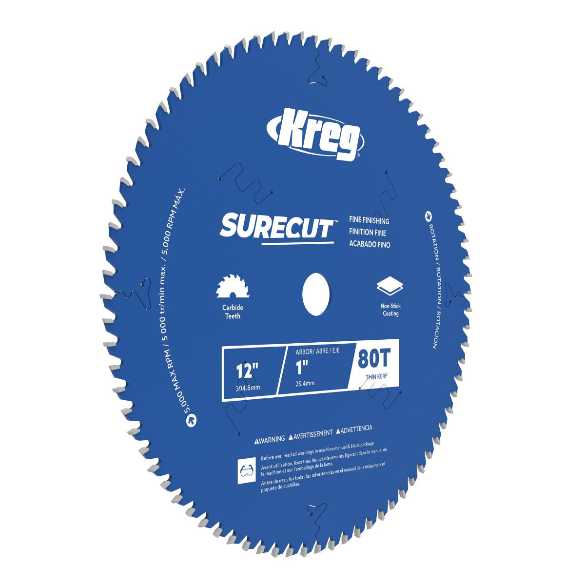 Kreg 12" SureCut Fine Finishing 80-Tooth Saw Blade KSB12FF80