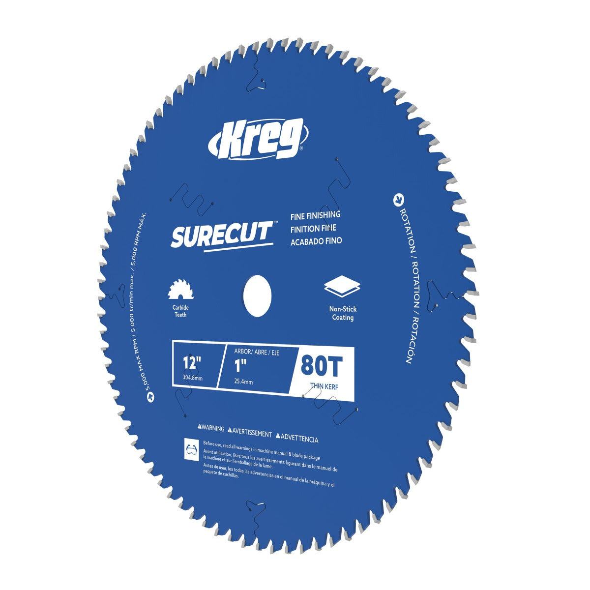 Kreg 12" SureCut Fine Finishing 80-Tooth Saw Blade KSB12FF80