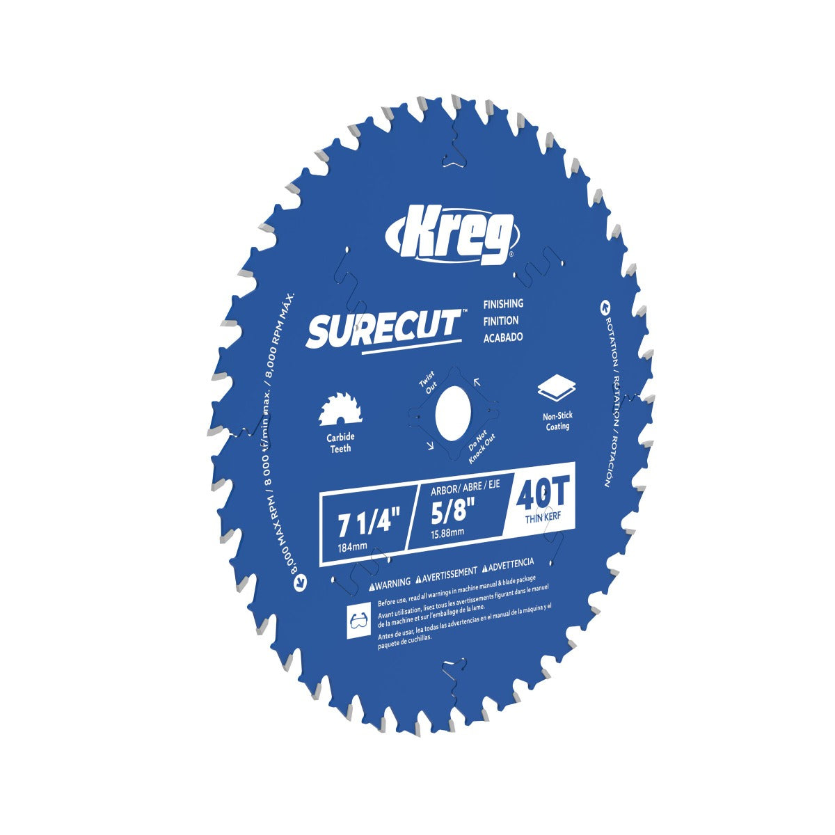 Kreg 7-1/4" SureCut Finishing 40-Tooth Saw Blade KSB725FIN40