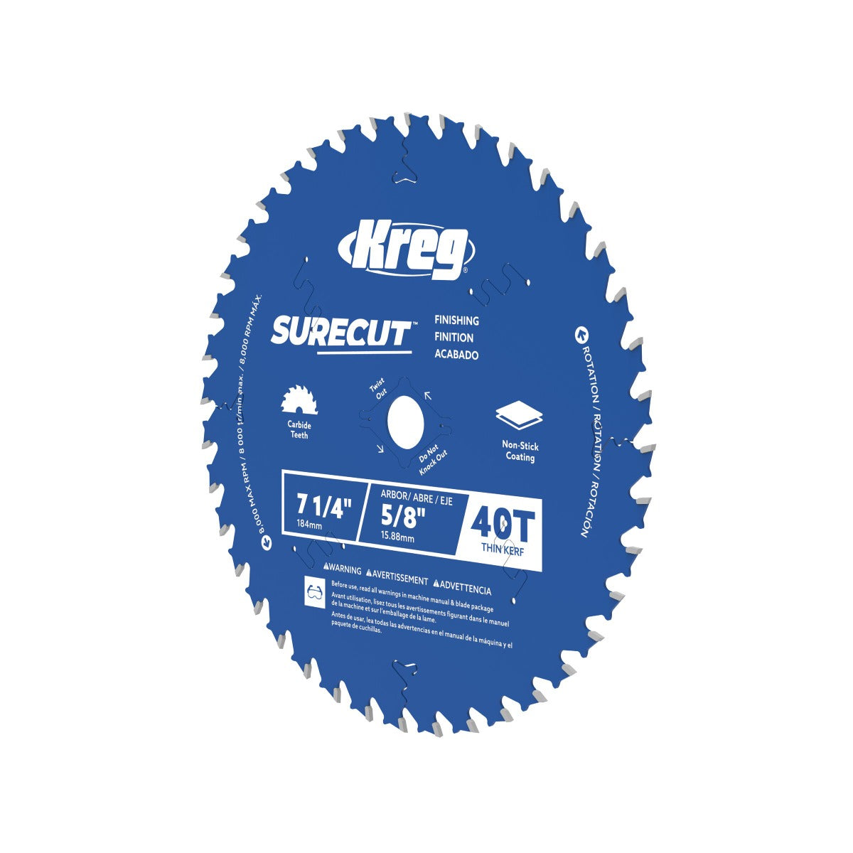 Kreg 7-1/4" SureCut Finishing 40-Tooth Saw Blade KSB725FIN40