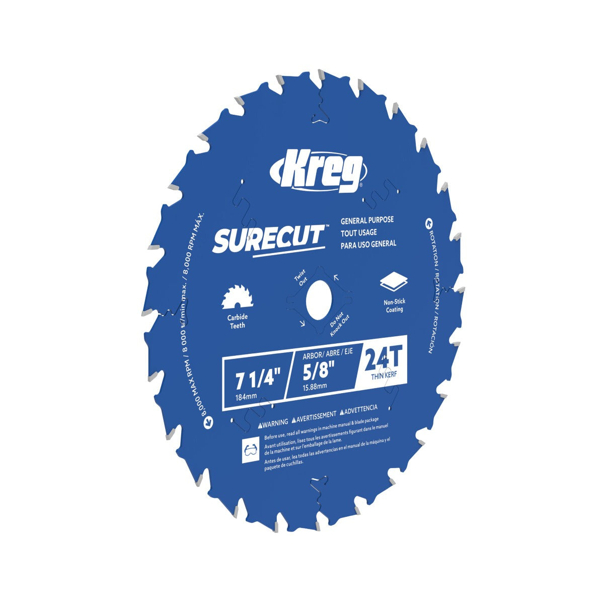 Kreg 7-1/4" SureCut General Purpose 24-Tooth Saw Blade KSB725GP24