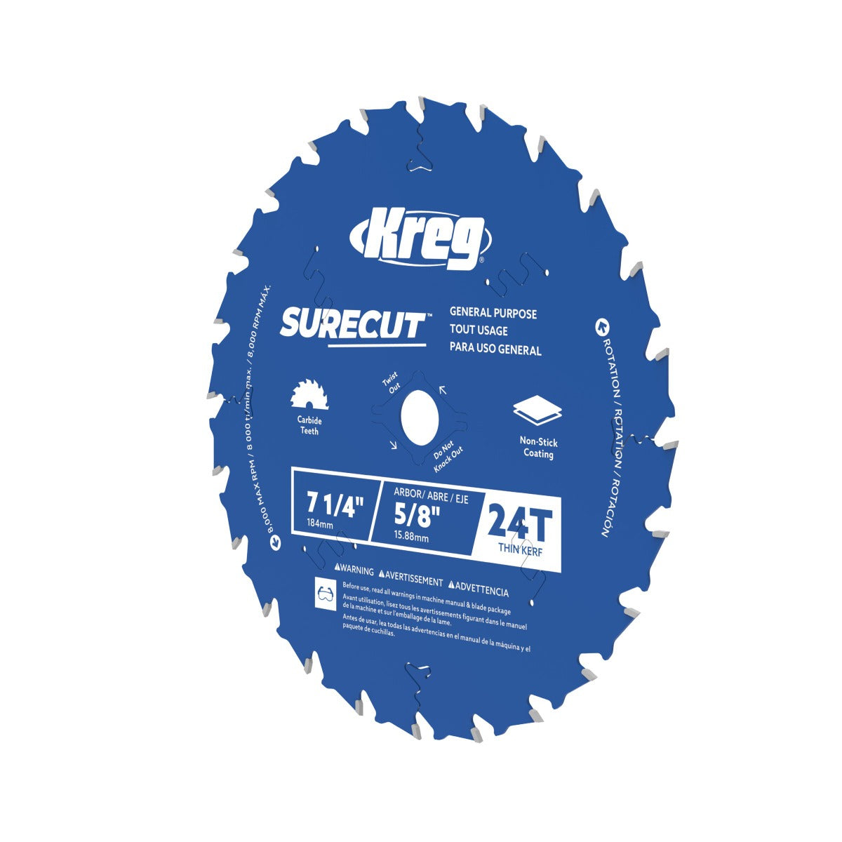 Kreg 7-1/4" SureCut General Purpose 24-Tooth Saw Blade KSB725GP24