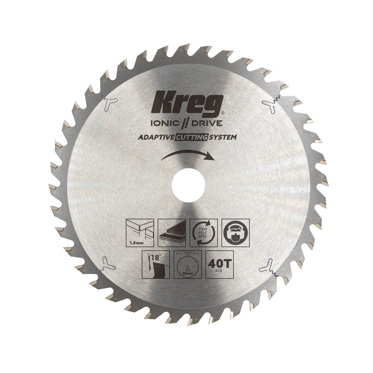Kreg 6-1/2" Adaptive Cutting System 40-Tooth Thin Kerf Saw Blade KSBACS40TK