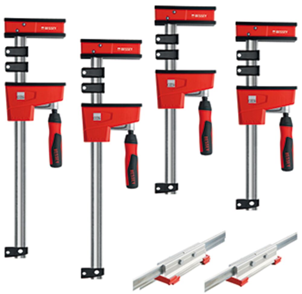 Bessey Tools K BODY REVOlution 24 in. and 50 in. Parallel Clamp Kit with KBX20 Extender KREX2450