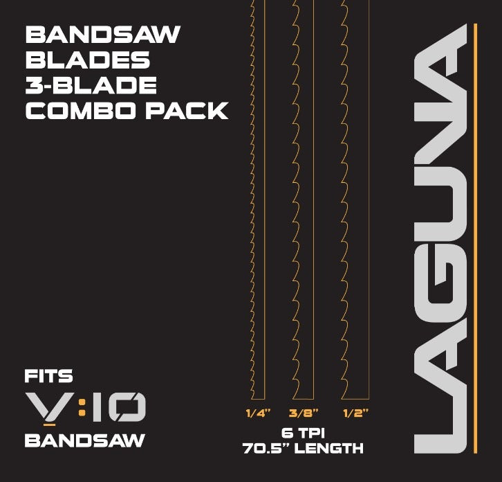 Laguna Tools 70.5" Bandsaw Blades Pack 1/4"/3/8"/1/2" FITS V:10 110003