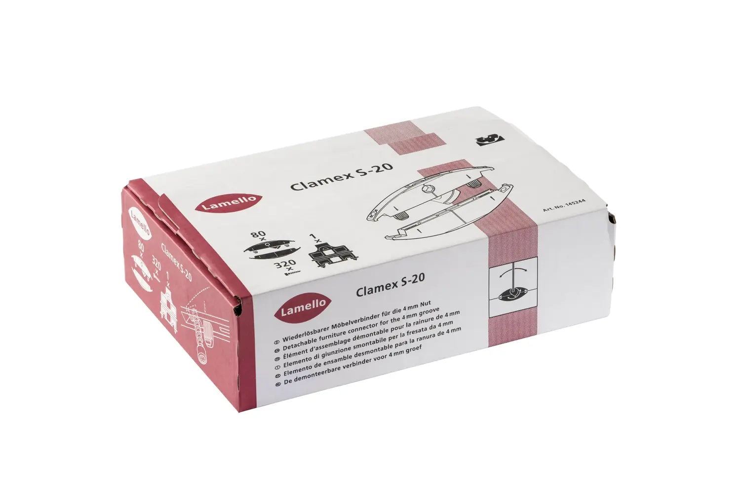 Lamello Clamex S-20 Detachable Connectors, 80 Pairs with Screws & Jig 145244