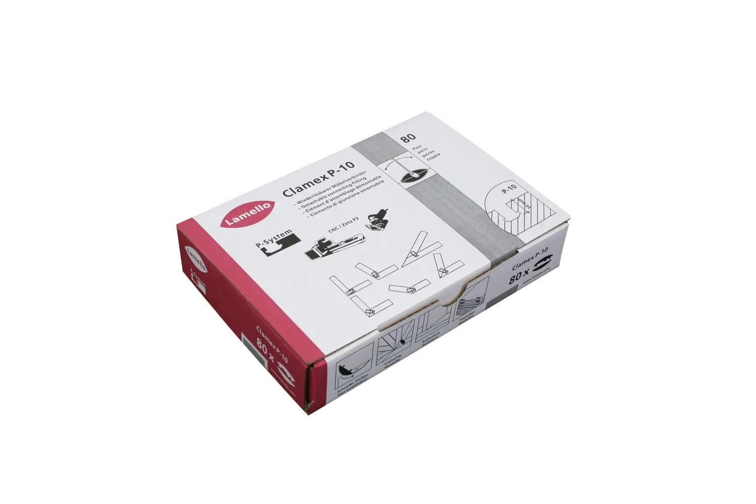 Lamello Clamex P-10 P-System Detachable Furniture Connectors, 80 Pairs 145372