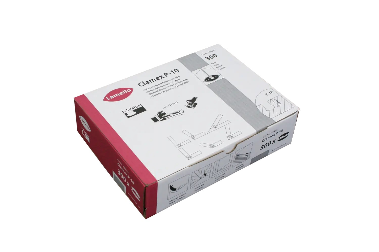 Lamello Clamex P-10 P-System Detachable Furniture Connectors, 300 Pairs 145373